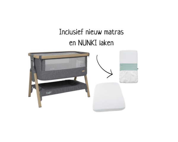 Cozee co sleeper met nieuw matras en nunki laken