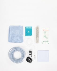 Complete accessoires voor een bevalling in water
