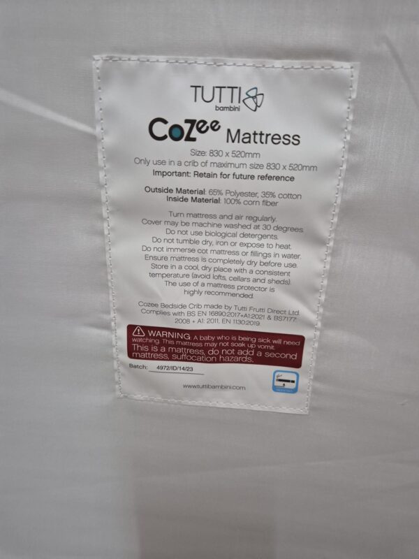 Matras voor de Cozee Tutti Bambini co sleeper (Koop) - Afbeelding 8