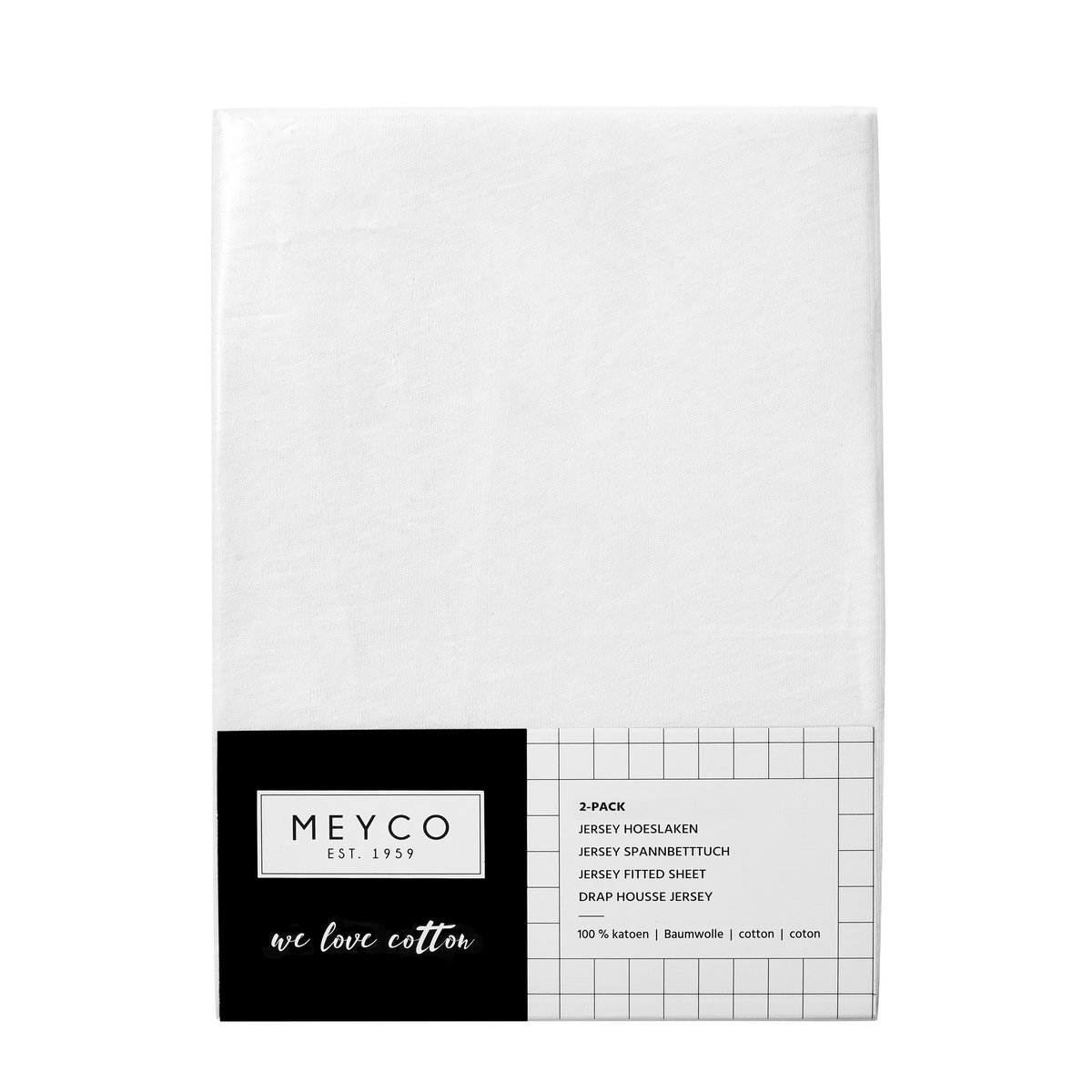Meyco jersey hoeslaken 2-pack - wit 40x80/90 - Wieg Huren