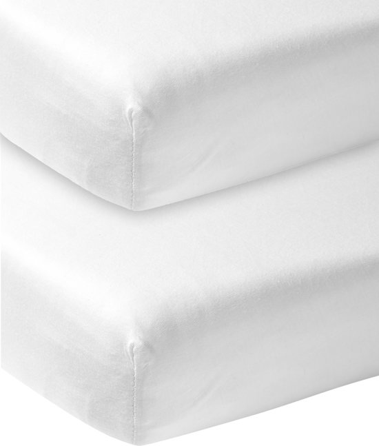 2-pack-wit-Meyco Hoeslaken co-sleeper 2-pack - 50x90 cm - wit