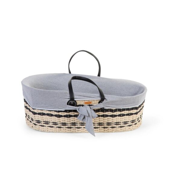 CCMBCJG_4 Moses mand naturel-zwart met matras Childhome huren