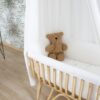 Childhome Rattan Wieg Rechthoekig - 90x50x70 Cm + Jersey Omrander Ecru - Matras - 81x42x5 Cm