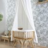 Childhome Rattan Wieg Rechthoekig - 90x50x70 Cm + Jersey Omrander Ecru - Matras - 81x42x5 Cm