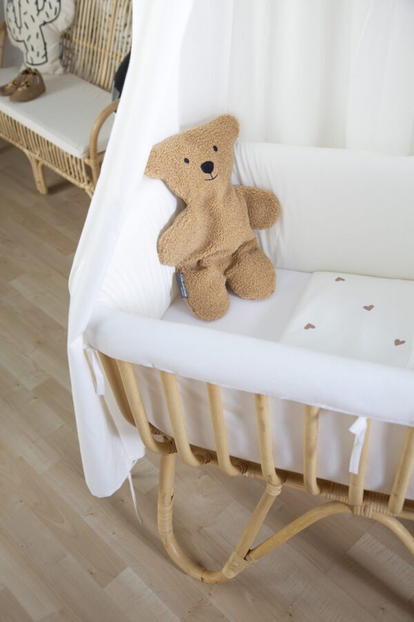 Childhome Rattan Wieg Rechthoekig - 90x50x70 Cm + Jersey Omrander Ecru - Matras - 81x42x5 Cm