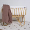 Childhome Rattan Wieg Rechthoekig - 90x50x70 Cm + Jersey Omrander Ecru - Matras - 81x42x5 Cm