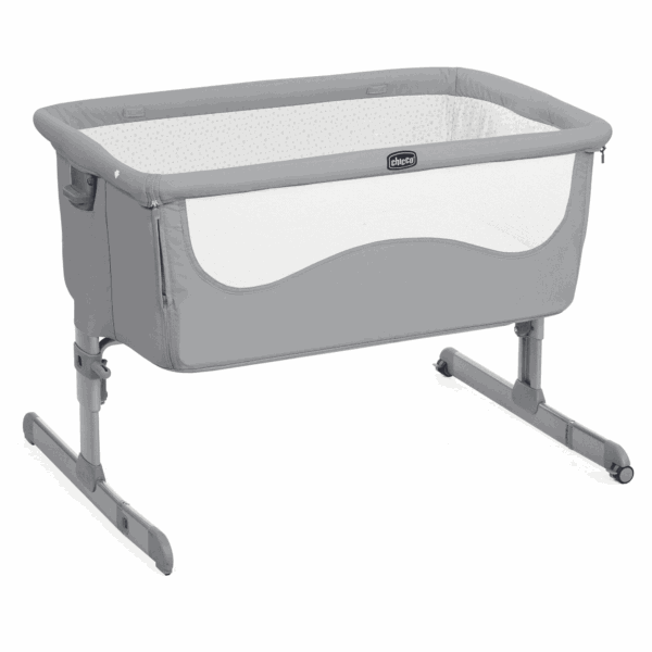 Chicco-Next-2-Me-grijs Chicco Next2Me co sleeper huren met NUNKI laken.