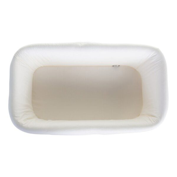 Childhome Rattan Wieg Rechthoekig - 90x50x70 Cm + Jersey Omrander Ecru - Matras - 81x42x5 Cm