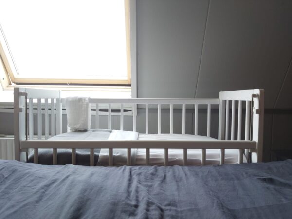 Co sleeper van hout huren + matras én NUNKI laken