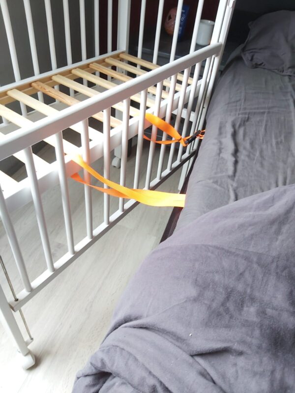 Co sleeper van hout huren + matras én NUNKI laken