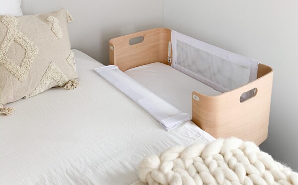 Co sleeper van hout huren + matras én NUNKI laken