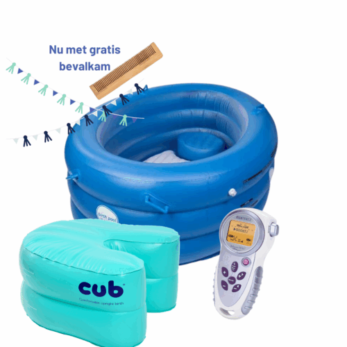 bevallingsbad-Cub-en-tens-Gratis-bevalkam Bevallingsbad + baarkruk CUB + Elle TENS samen €261,-