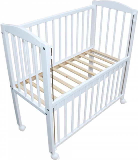 Houten co sleeper, 90 x 40 cm met matras, wit.